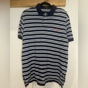 Polo by Ralph Lauren Men's Navy and White Striped Polo